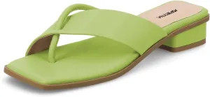Women Fashion Open Square Toe Thong Sandals Slip on Low Block Heel Comfy Flip Flops Casual Daily Wear Indoor Outdoor Slippers Size 4-16 US