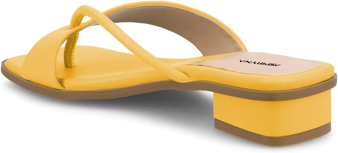 Women Fashion Open Square Toe Thong Sandals Slip on Low Block Heel Comfy Flip Flops Casual Daily Wear Indoor Outdoor Slippers Size 4-16 US