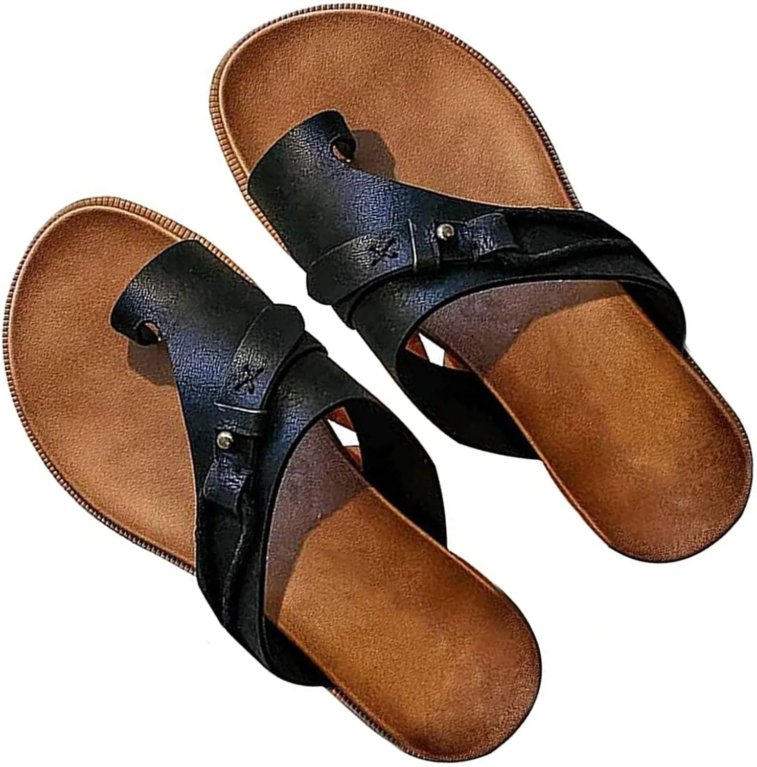 Women Fashion Toe Loop Sandals, Women's Breathable Non-Slip Slip-On Hallux Valgus Clip Toe Sandals, Summer Comfortable Orthopedic Flip-Flop, for Bunion Splints Toe Separator