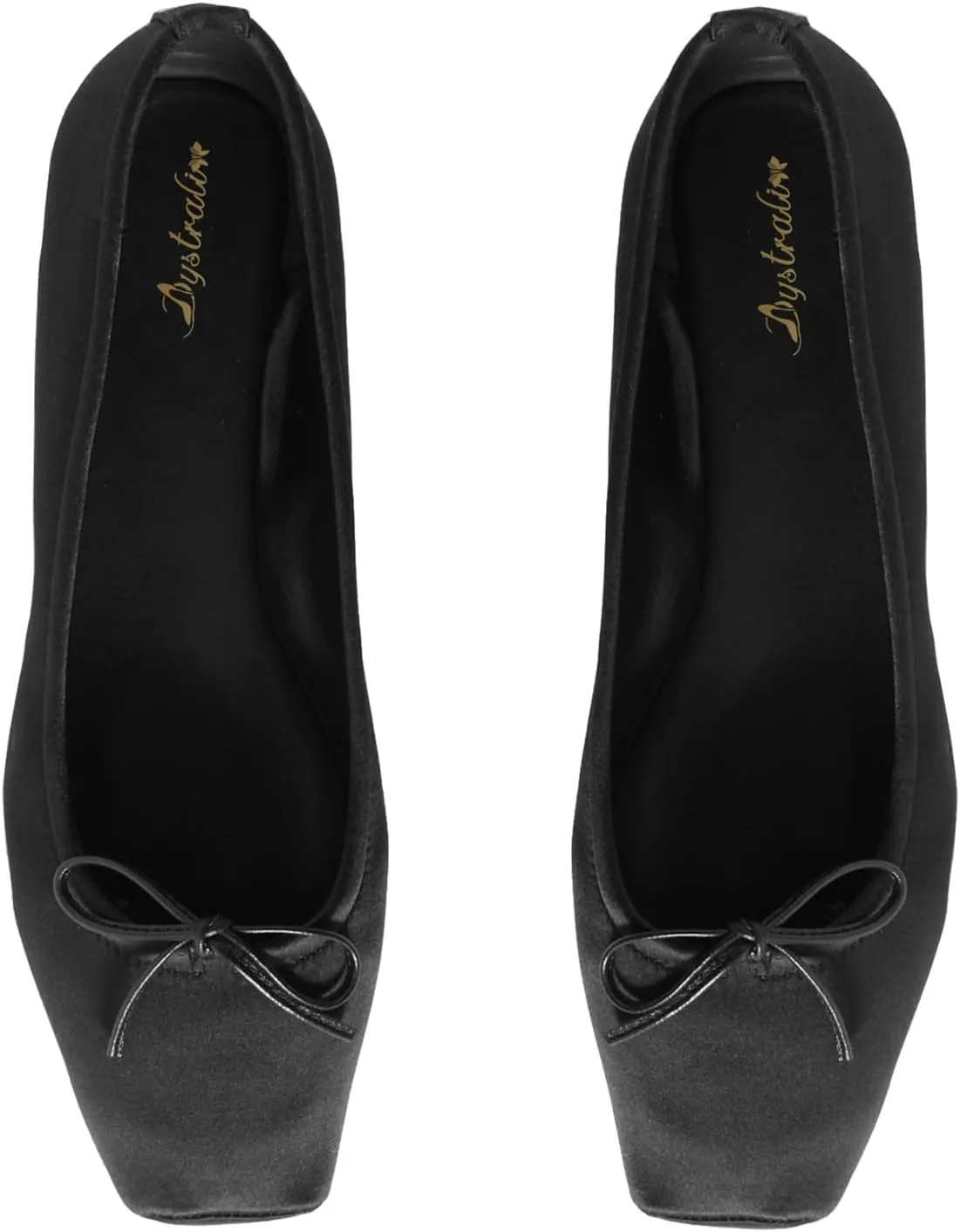 Women Square Toe Ballet Flats Bow Slip On Ballet Dress Shoes Satin Comfy Closed Square Toe Flat Shoes Wedding Bridal Walking Office Ladies Flats Drive Casual Ballet Shoes 4-11 M US