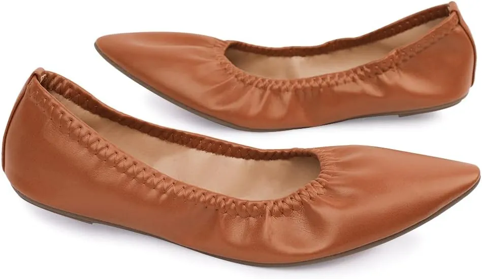 Women's Ballet Flat Slip On Flats - Classic Casual Dress Shoes, Foldable Portable Travel Ballet Walking Shoes