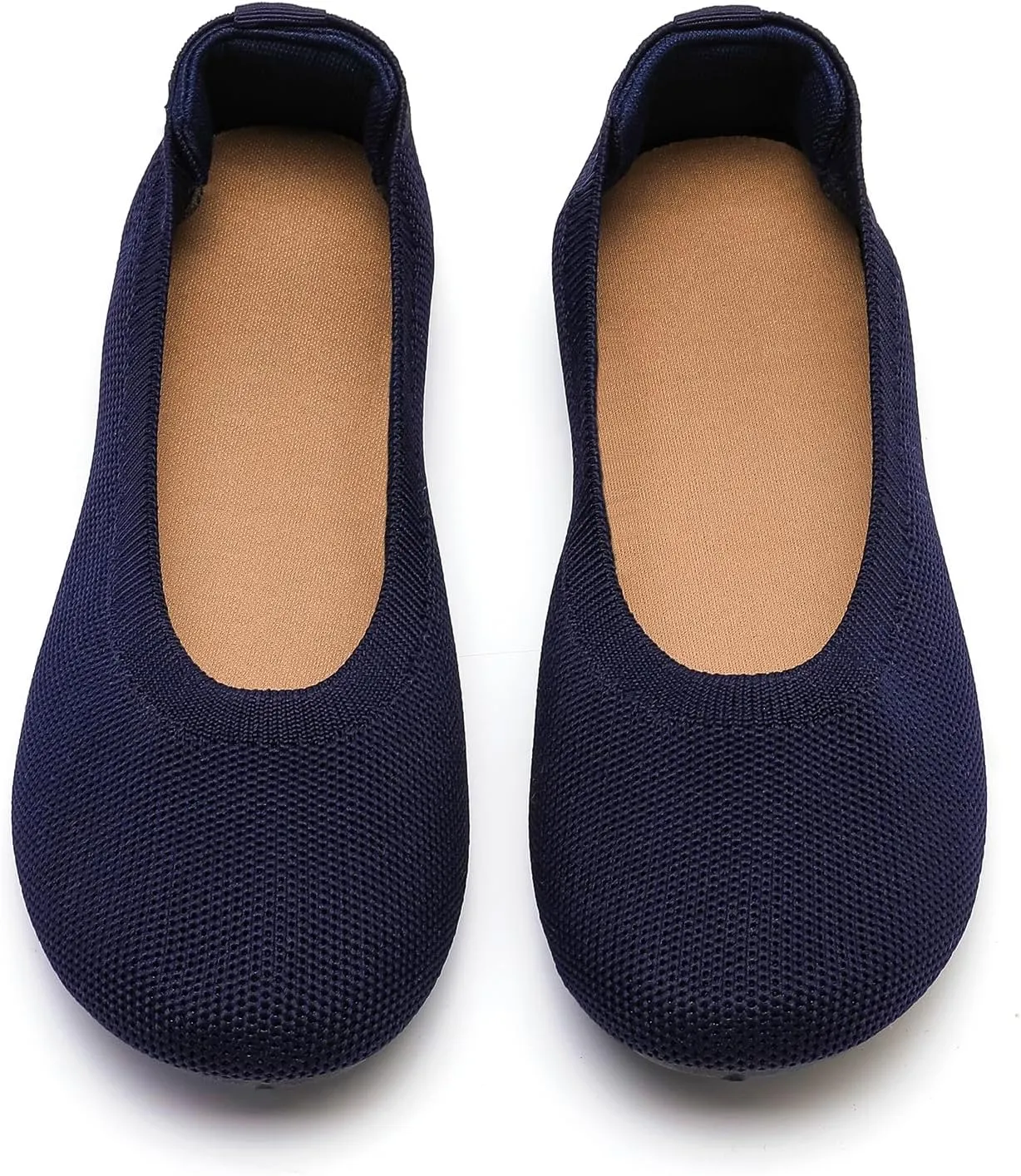 Women's Ballet Flats Dress Shoes for Women, Women Classic Round Toe Slip On Flat Walking Shoes, Women Casual Comfortable Soft Knit Black Leopard Flats Shoes