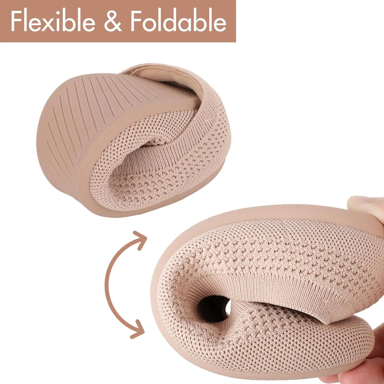Women's Ballet Flats Shoes Round Toe Slip On Knit Casual Dress Shoes Comfort Ballerina Walking Flats Shoes