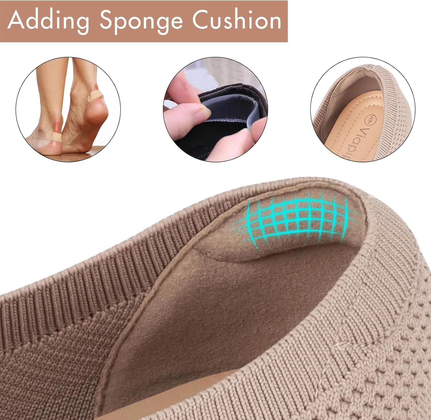 Women's Ballet Flats Shoes Round Toe Slip On Knit Casual Dress Shoes Comfort Ballerina Walking Flats Shoes