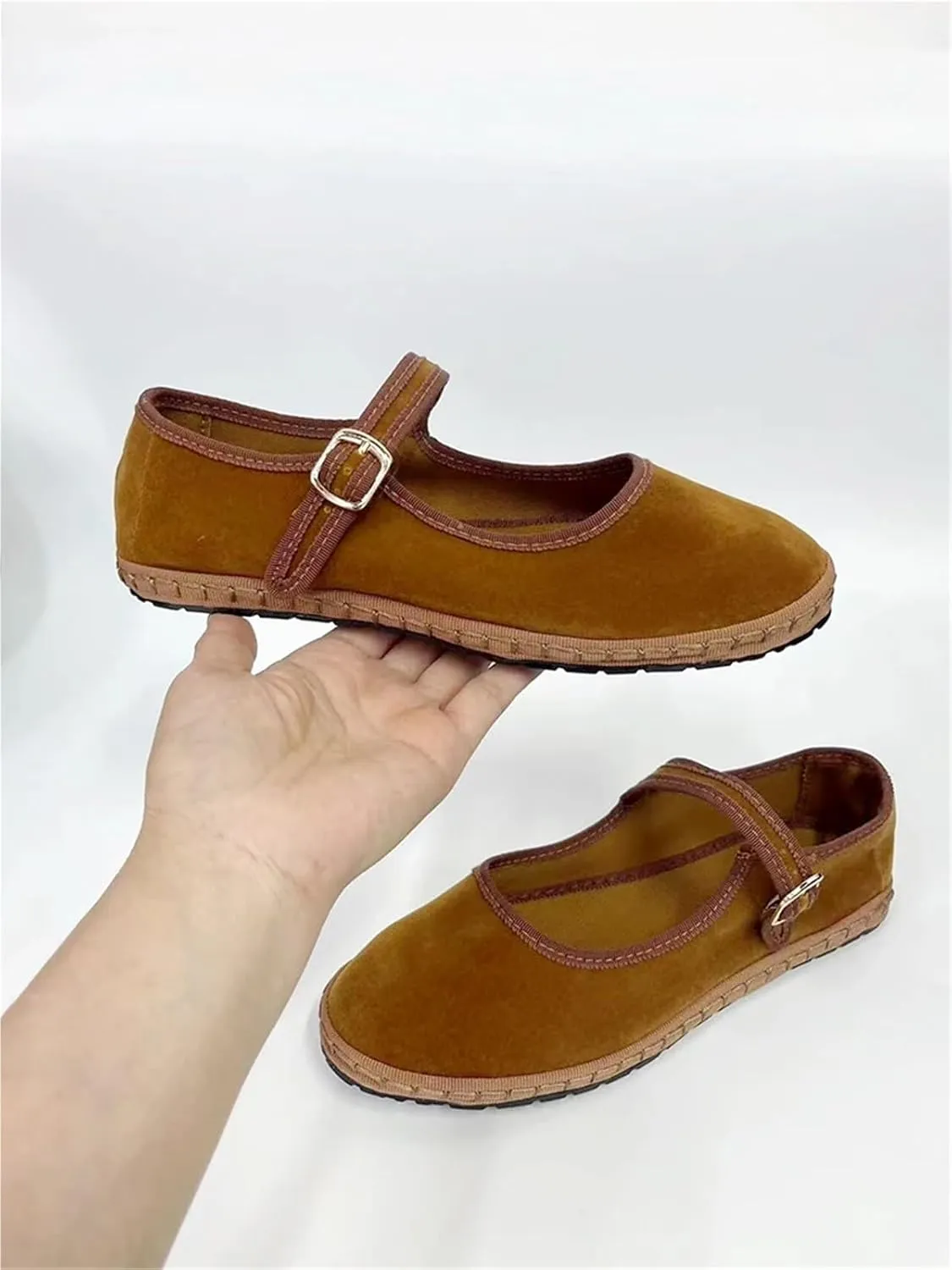 Women's Ballet Shoes Ballet Shoes for Women Hand Stitch Casual Streetwear Ballet Flats Pumps Female Solid Color Cloth Shoes for Ballet, Tap