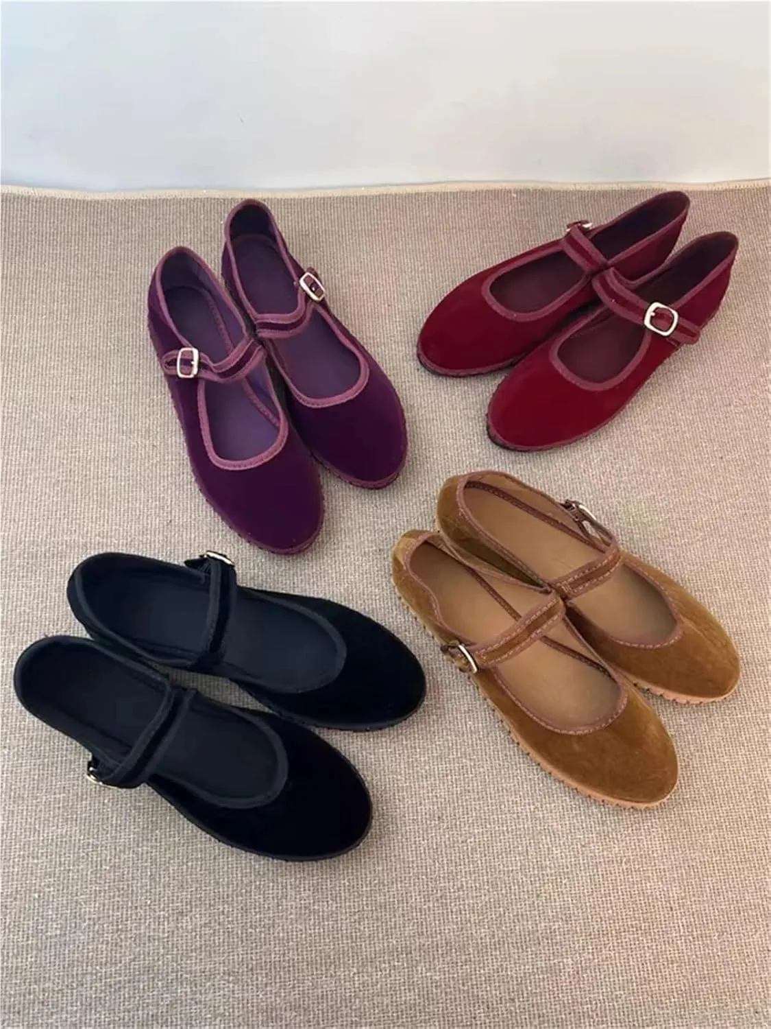 Women's Ballet Shoes Ballet Shoes for Women Hand Stitch Casual Streetwear Ballet Flats Pumps Female Solid Color Cloth Shoes for Ballet, Tap