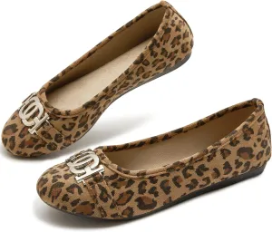 Women's Ballet Shoes Comfortable Slip on Round Toe Flat Casual Shoes for Walking, Driving, Dressy
