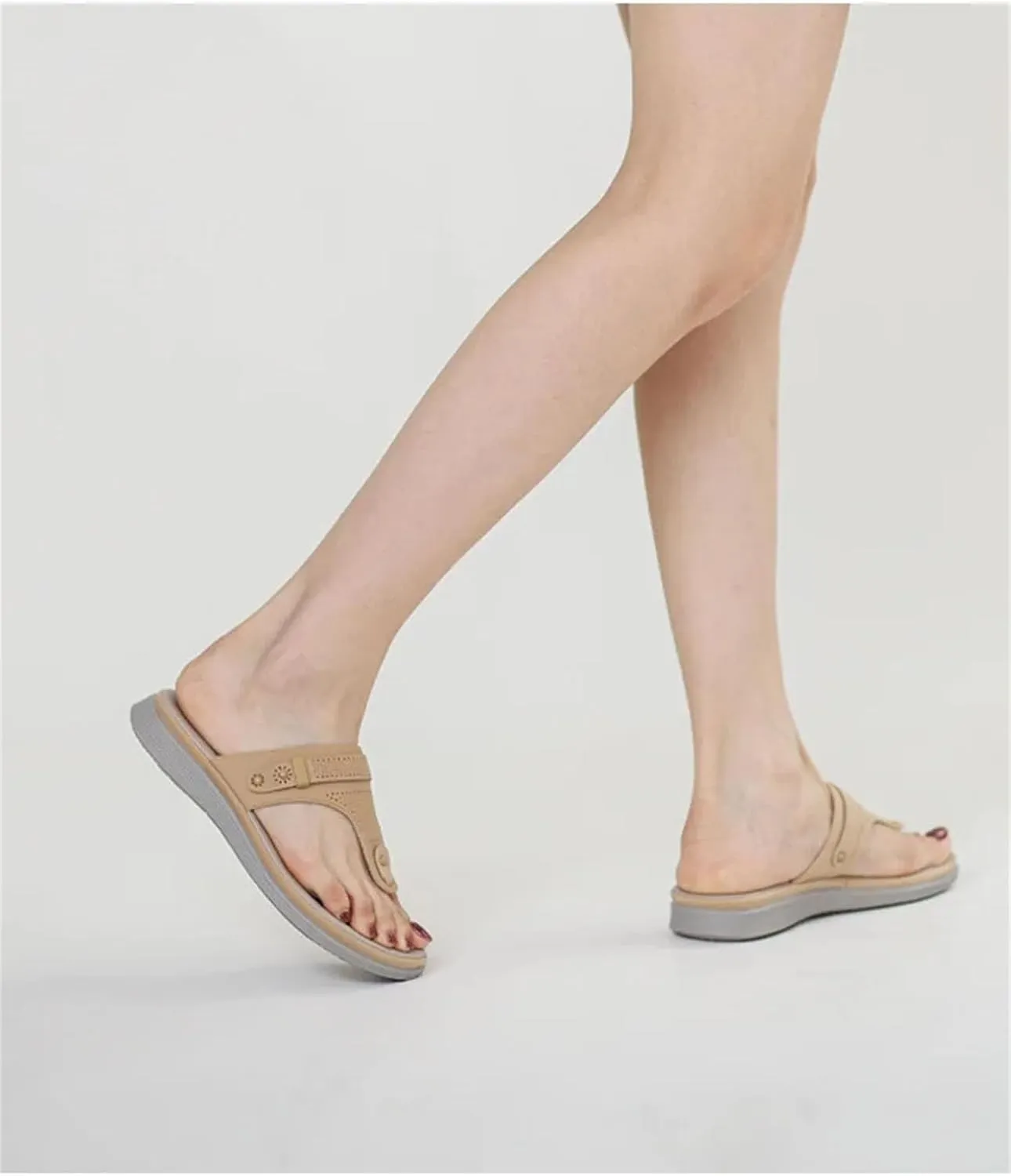 Women's Black Wedge Flip-Flops - Plus Size Summer Beach Casual Slippers