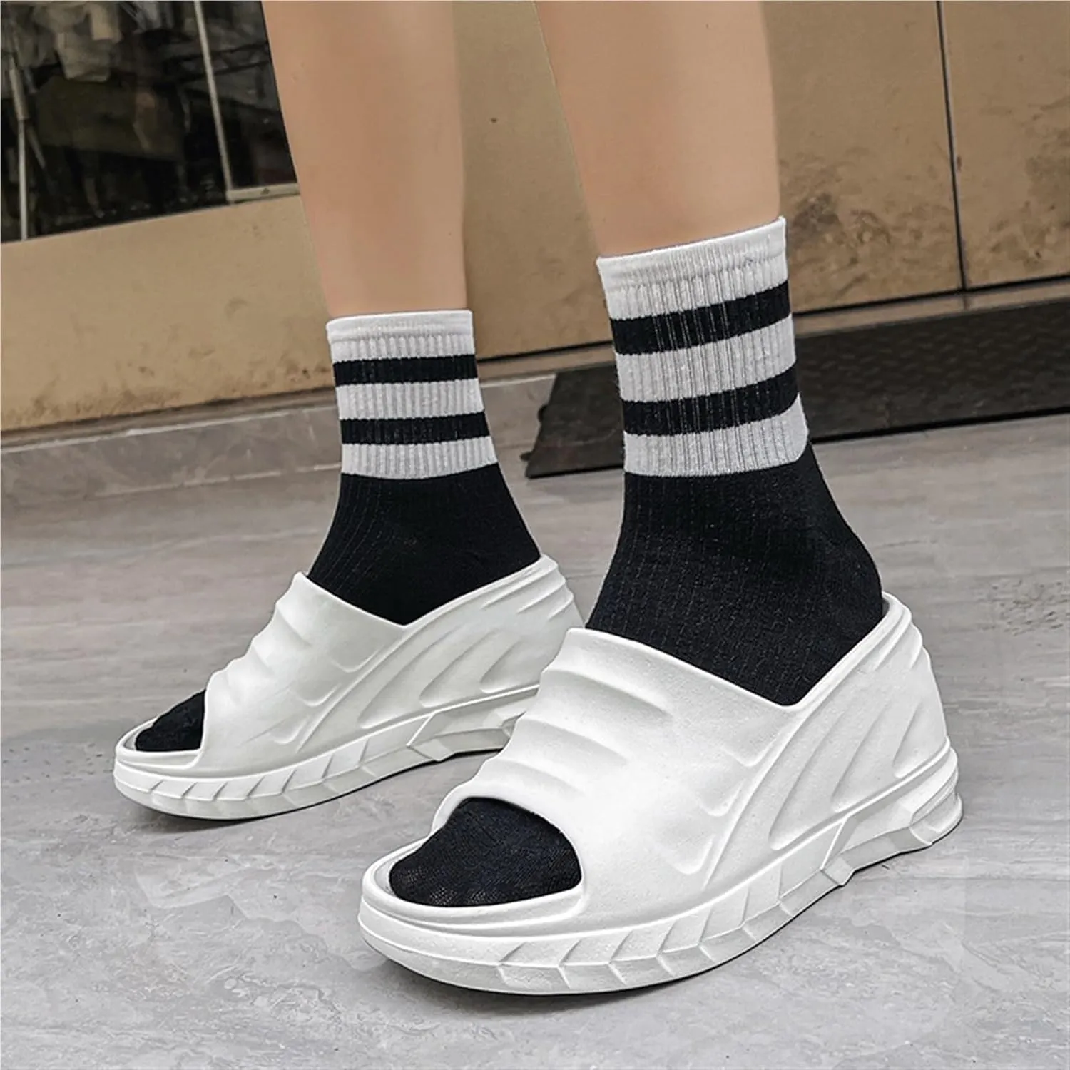 Womens Cloud Soft Slippers 2023 Trendy Unisex Open Toe Slip On Non-Slip Shower Quick-Dry Massage Slide Foam Cushion Massage Outdoor Beach Slides Sandals