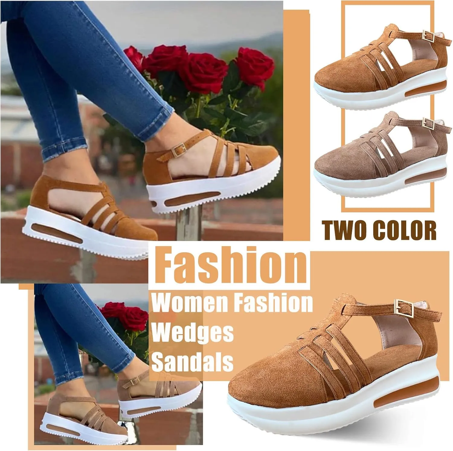 Women's Comfortable Sandals Dressy Brown Sandals for Women 2025 Casual Summer Shoes Casual Dressy