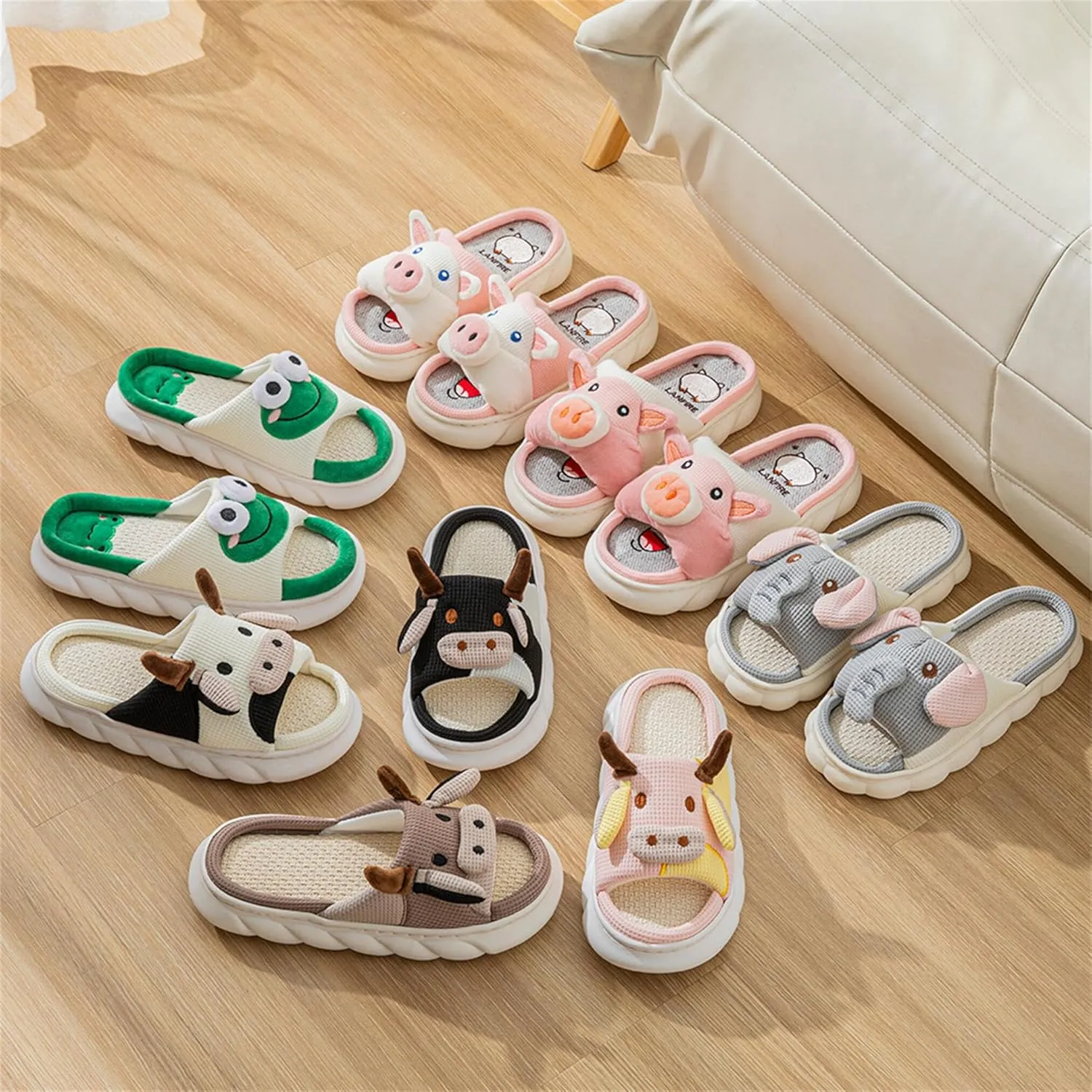 Women's Cute Animal Pig Slippers - Soft, Cosy Four Seasons Home Linen Slippers