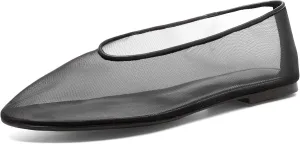 Women's Fine Mesh Ballet Flats,Round Toe Ballerina Shoes,Casual Slip On Mary Jane Flats,Comfortable Daily Dress Shoes