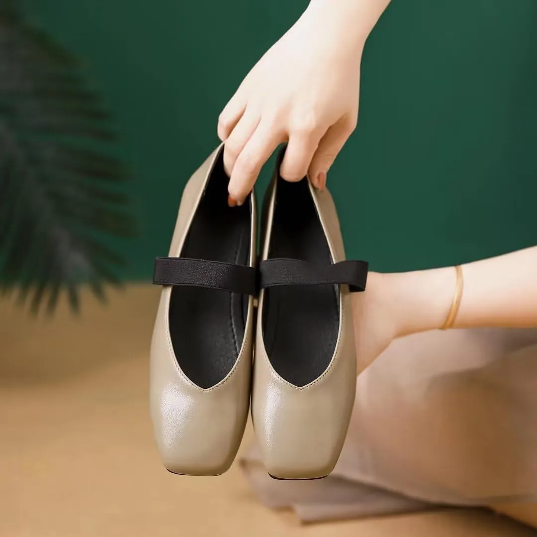 Women's Flat Mary Jane Shoes Ankle Strap Round Toe Chinese Style Ballet Flats Casual Walking Shoes