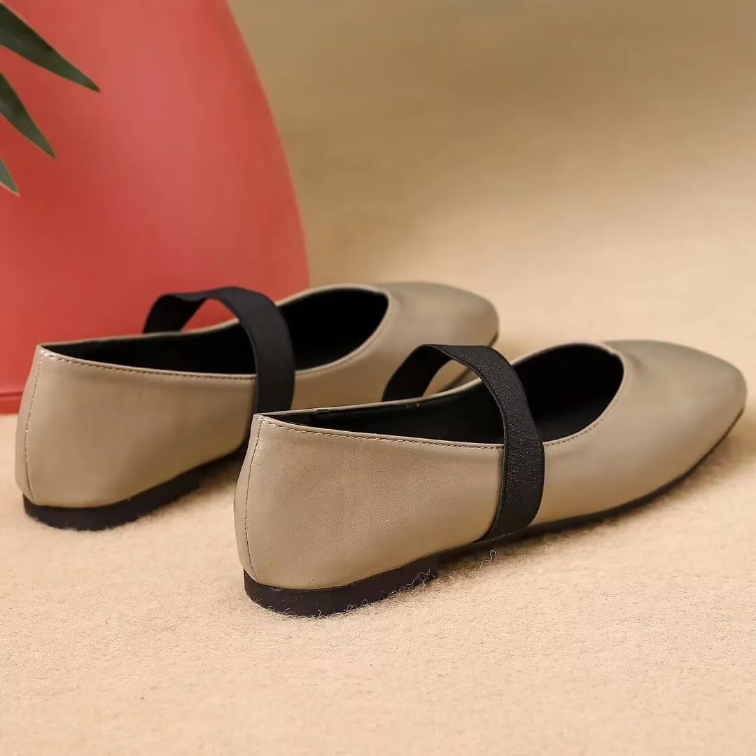 Women's Flat Mary Jane Shoes Ankle Strap Round Toe Chinese Style Ballet Flats Casual Walking Shoes