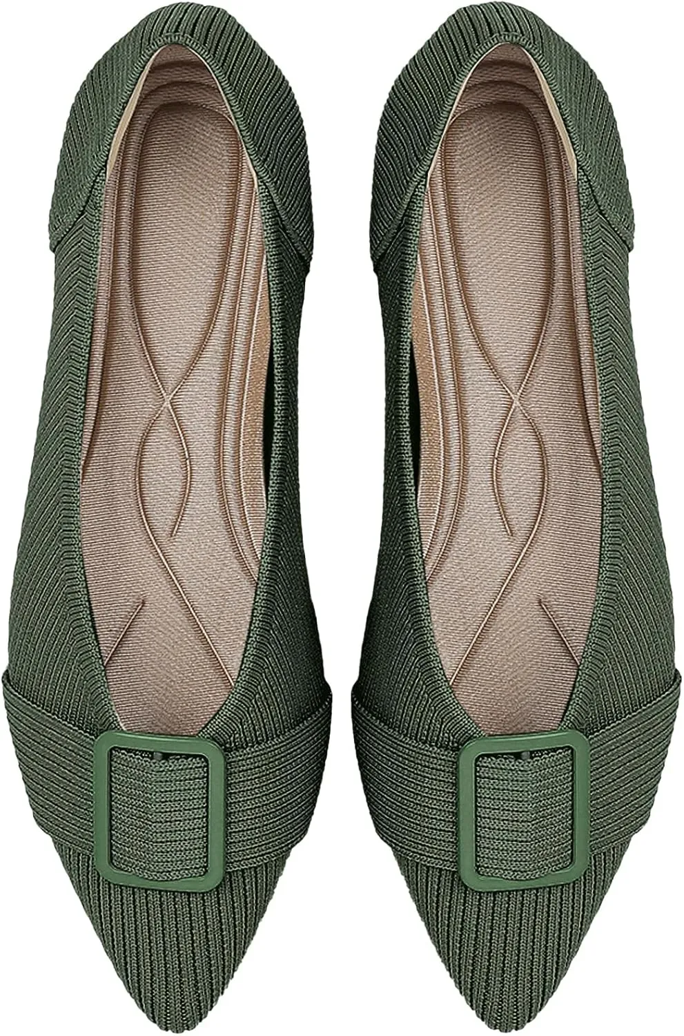 Women's Flats Pointed Toe Knit Ballet Comfortable Casual Dressy Office Shoes Work Flat
