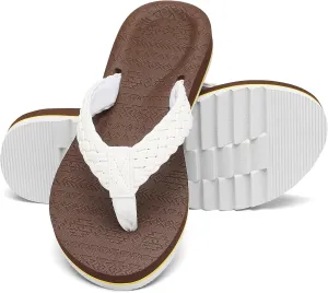Women's Flip Flops with Arch Support - Yoga Mat Cushion Orthotic Thong Sandals for Plantar Fasciitis, Beach Walking Outdoor