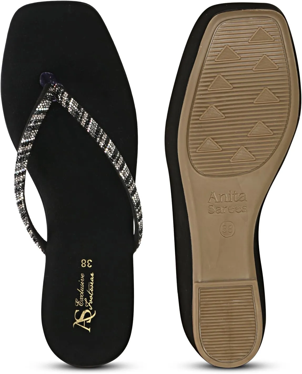 Women's High Wedge Platform Flip Flop Sandals – Chunky Wedge Beach Sandals, Comfortable Heels for Casual Summer Wear, (Black)