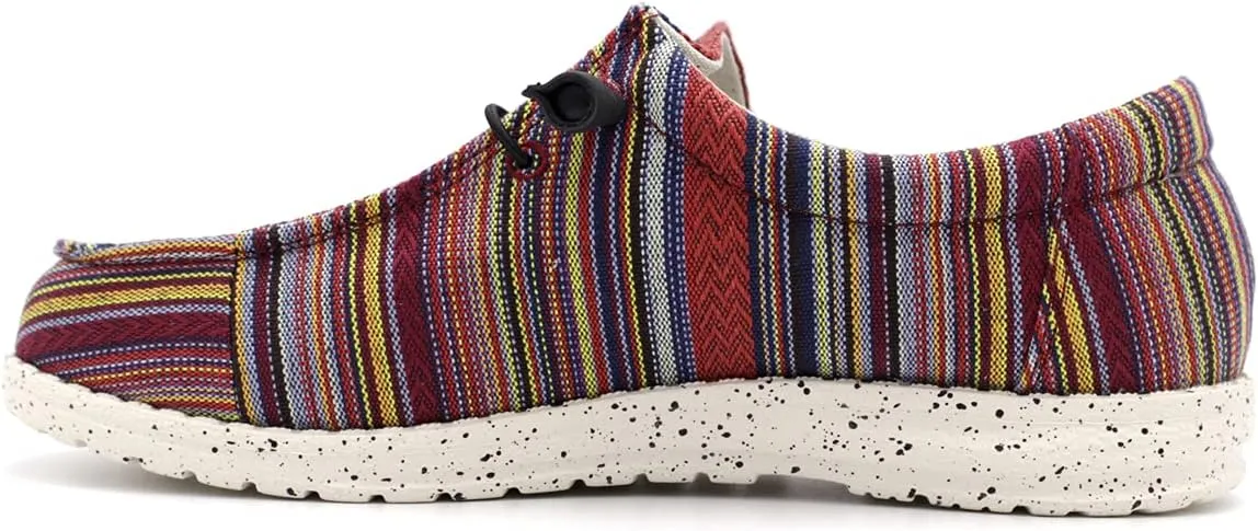 Womens Hola Multicolor Canvas Upper Fashion Slip On Loafers