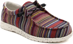 Womens Hola Multicolor Canvas Upper Fashion Slip On Loafers