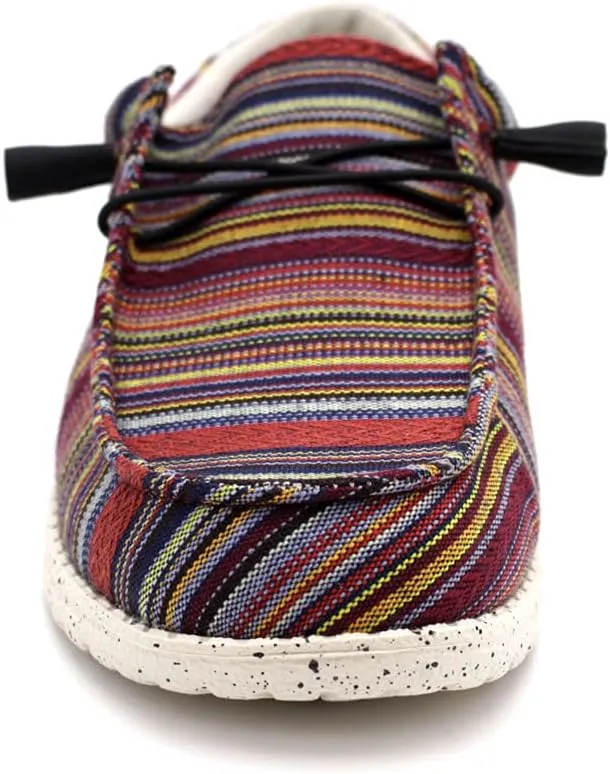 Womens Hola Multicolor Canvas Upper Fashion Slip On Loafers