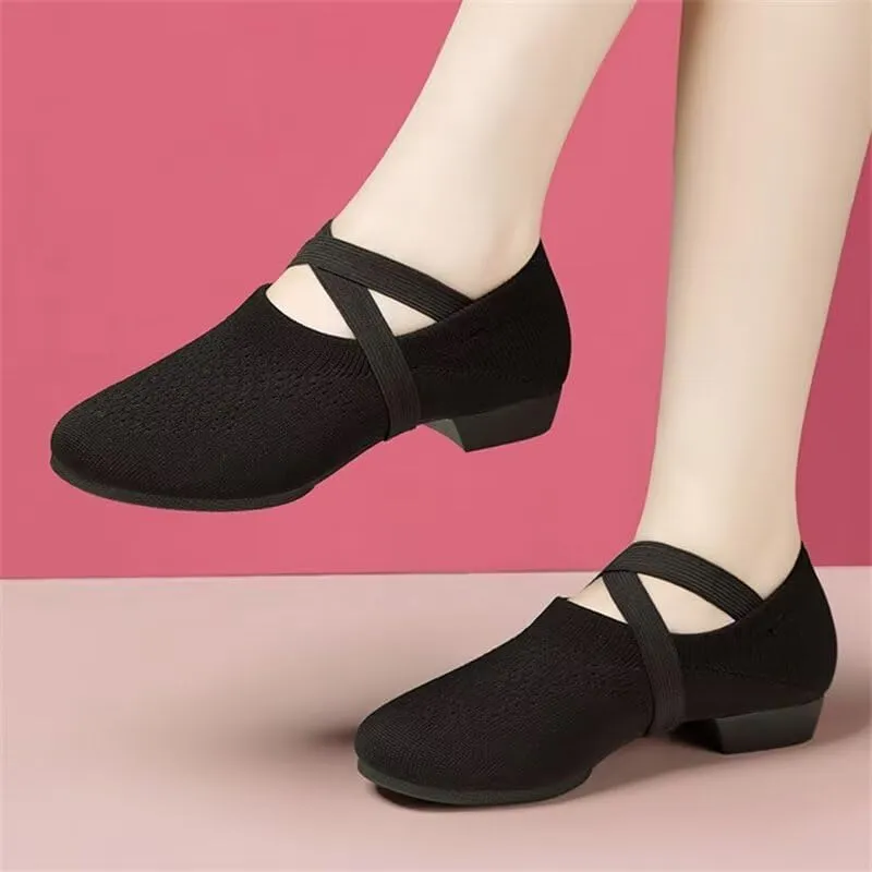 Women's Low Heel Breathable Dance Shoes for Indoor Yoga Ballet Exercise