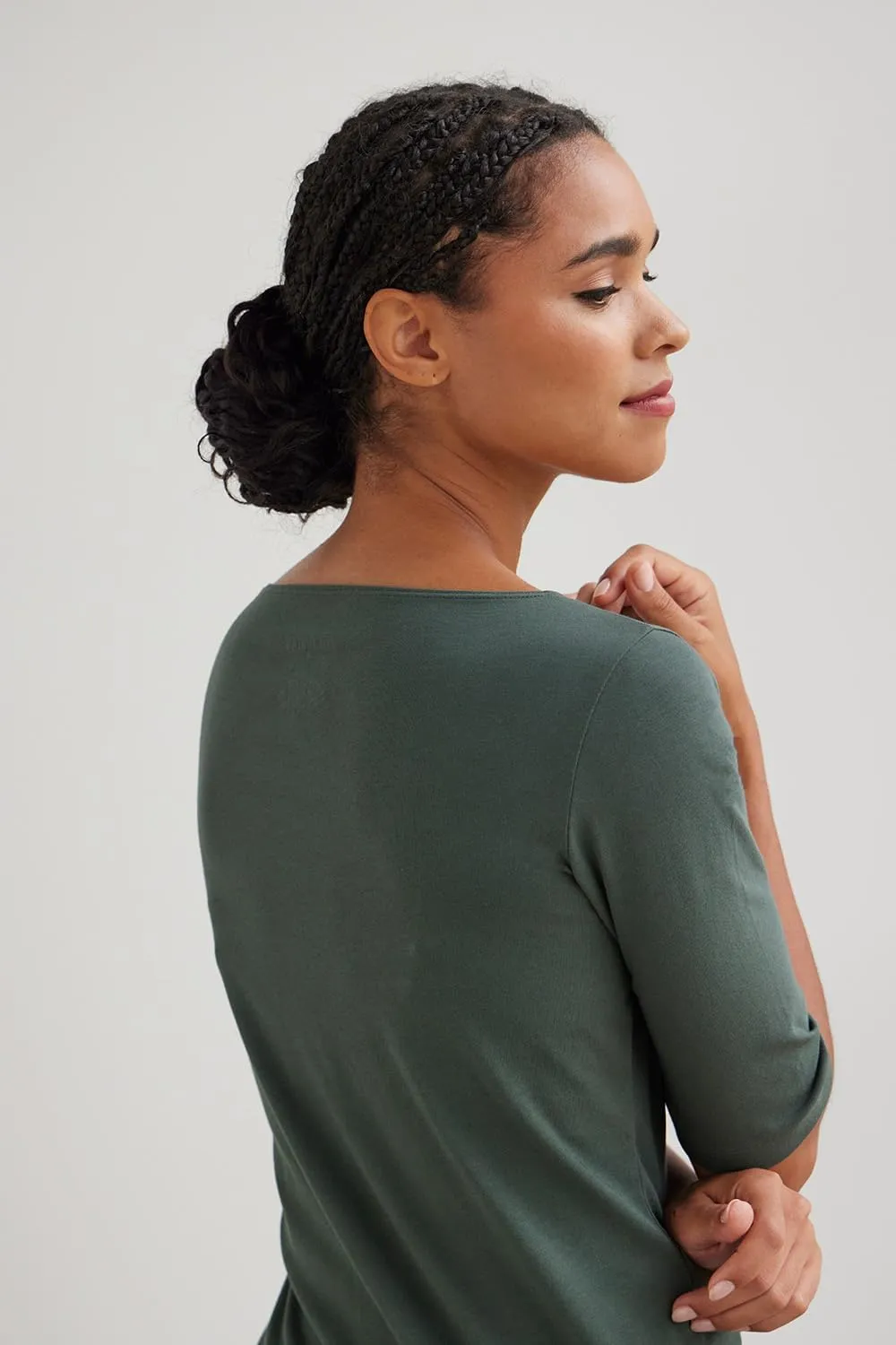 Women's Organic Pima Cotton Half Sleeve Boat Neck Top