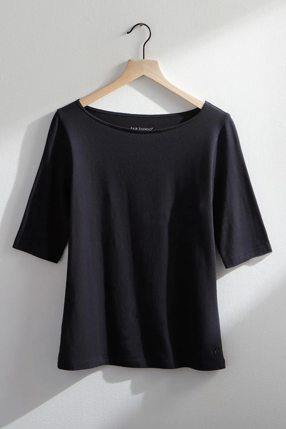 Women's Organic Pima Cotton Half Sleeve Boat Neck Top