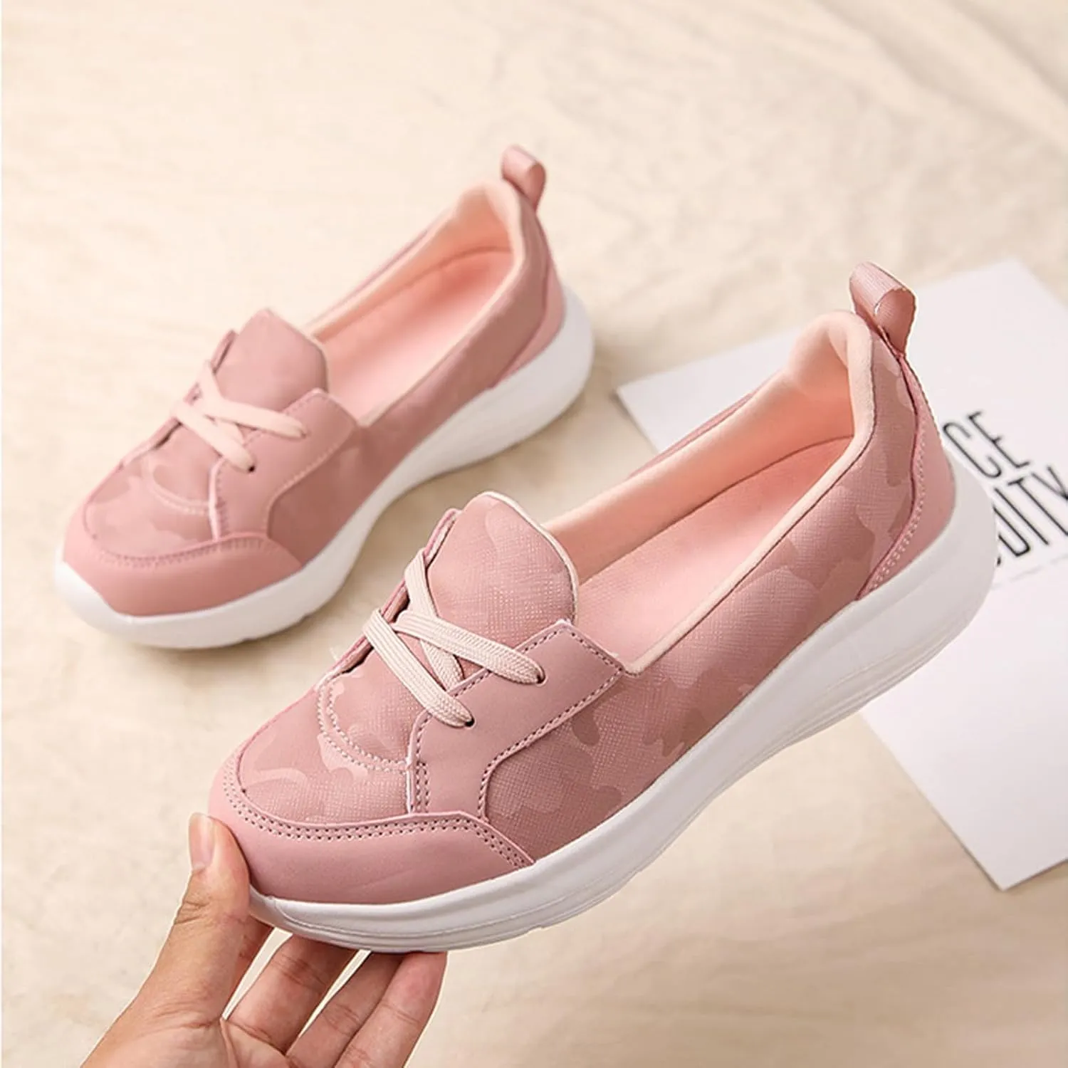 Women's Pattern Print Slip On Walking Shoes Comfortable Casual Arch Support Non-Slip Breathable Soft Sole Low Top Loafers Flats