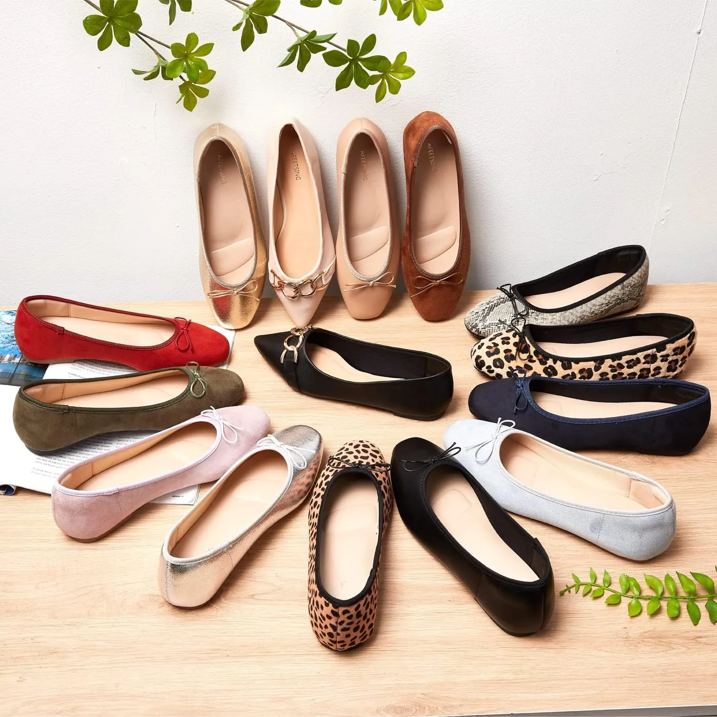 Women's Round Toe Ballet Flats Comfortable Bow Dressy Flats Shoes for Women