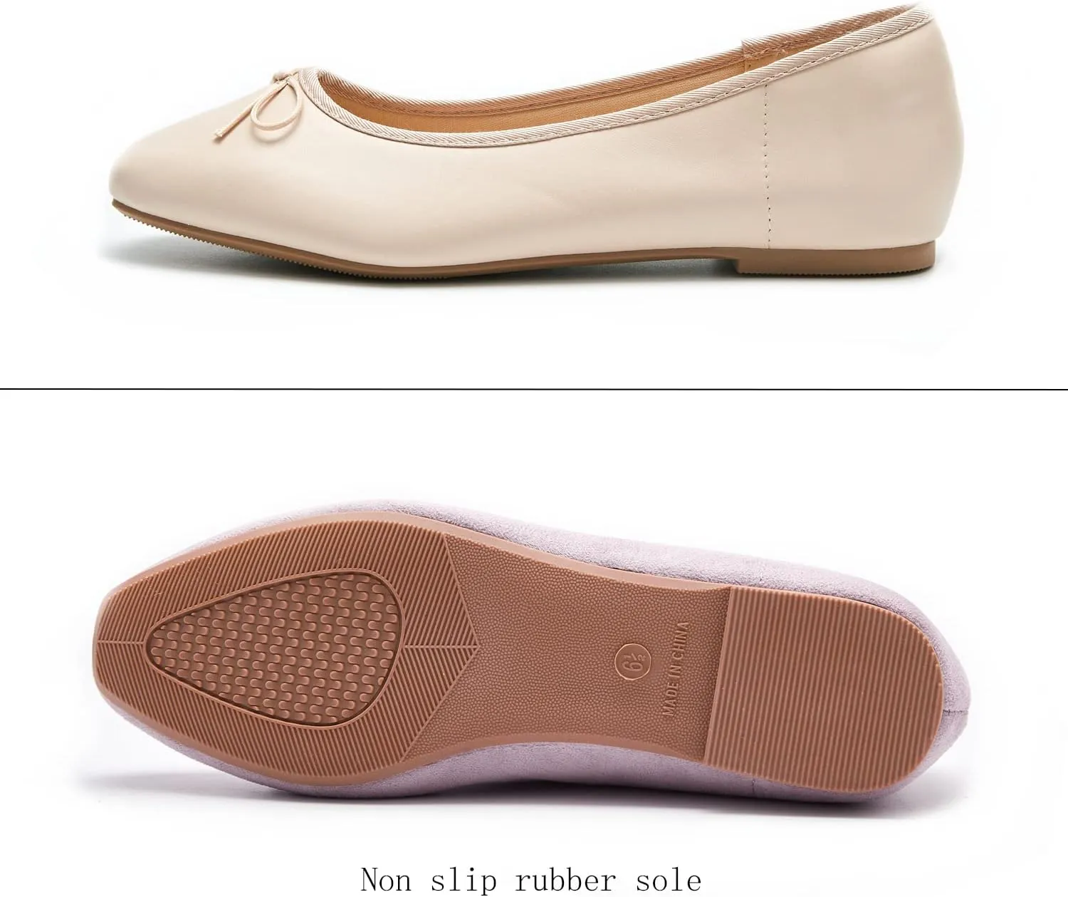 Women's Round Toe Ballet Flats Comfortable Bow Dressy Flats Shoes for Women