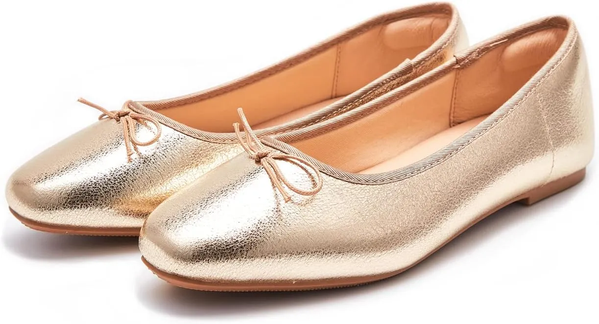 Women's Round Toe Ballet Flats Comfortable Bow Dressy Flats Shoes for Women
