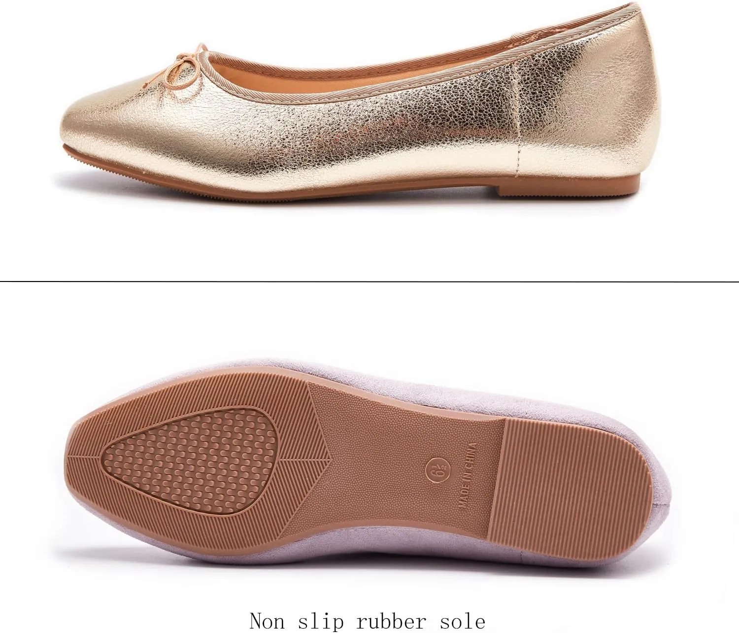 Women's Round Toe Ballet Flats Comfortable Bow Dressy Flats Shoes for Women