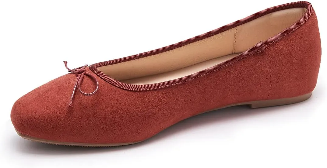 Women's Round Toe Ballet Flats Comfortable Bow Dressy Flats Shoes for Women