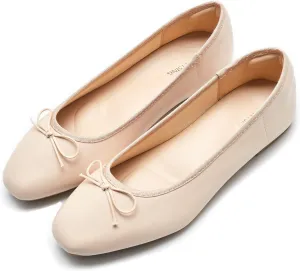 Women's Round Toe Ballet Flats Comfortable Bow Dressy Flats Shoes for Women