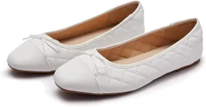 Women's Round Toe Ballet Flats Comfortable Bow Dressy Flats Shoes for Women