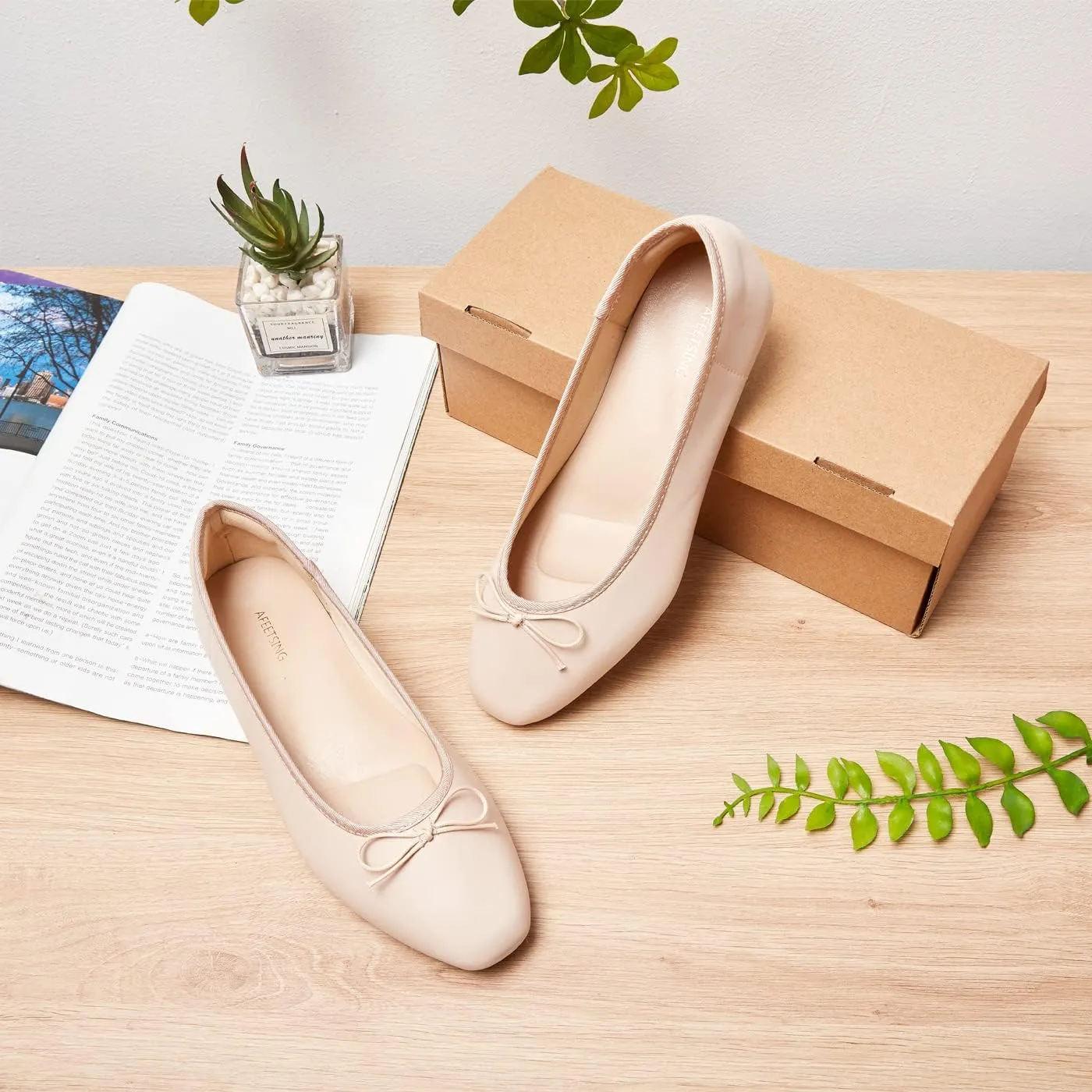Women's Round Toe Ballet Flats Comfortable Bow Dressy Flats Shoes for Women