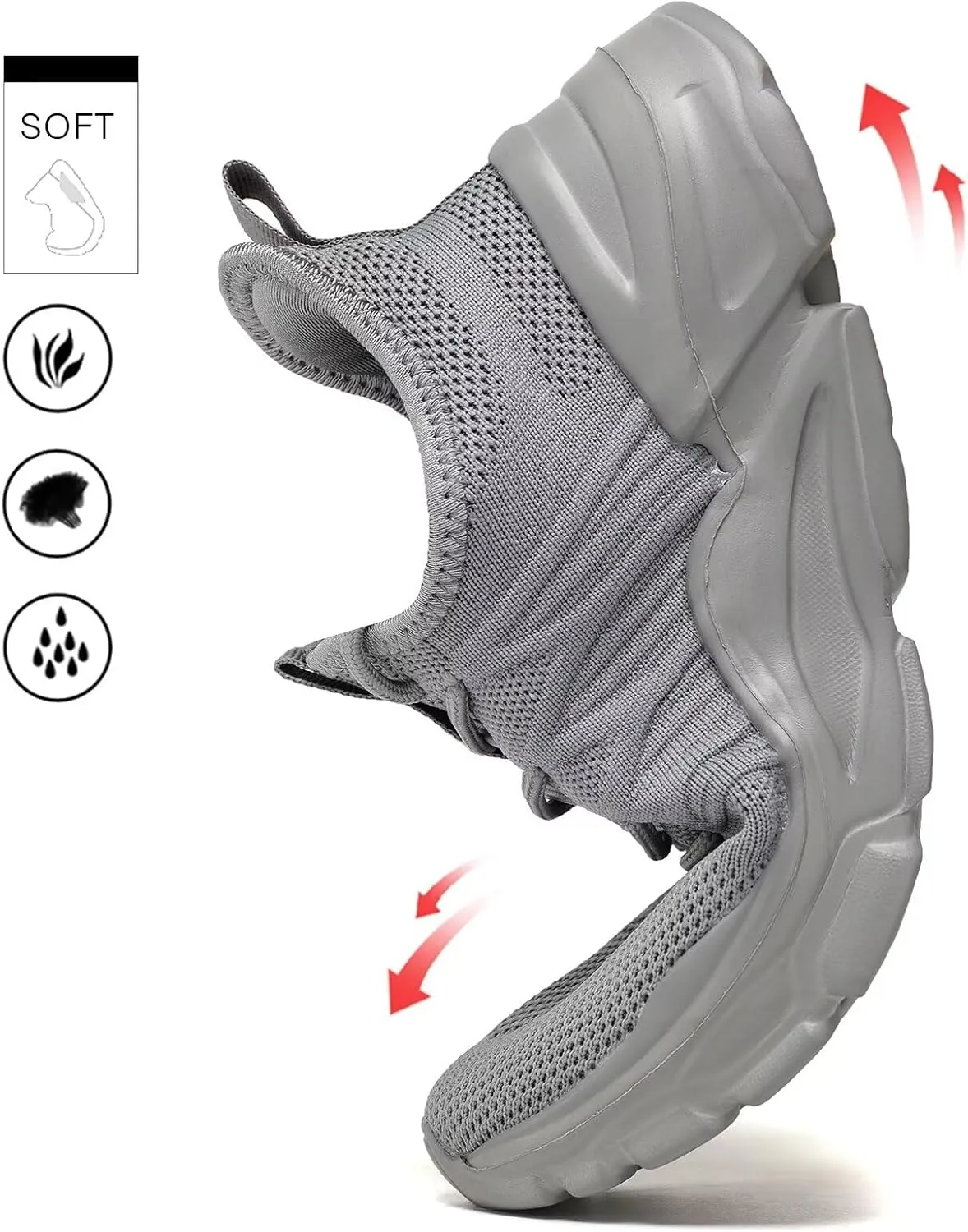 Womens Running Shoes Slip-on Walking Tennis Sneakers Lightweight Breathable Casual Soft Sole Mesh Workout Sports Shoes