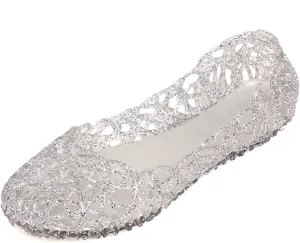 Womens Sandals Flat Jelly Shoes Slip On Hollow Out Loafers…