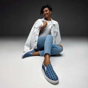 Womens Slip-on Hexagon Print Canvas Shoes