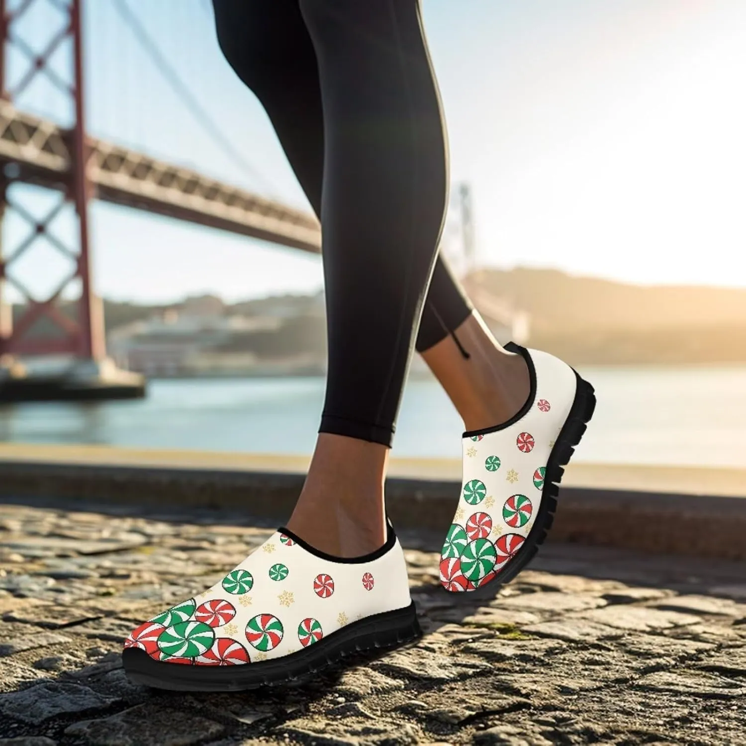 Women's Slip on Sneakers Casual Shoes Loafers Non Slip Breathable Comfortable Walking Sneakers Gifts for Women Girls Black Sole Size 5.5-11.5