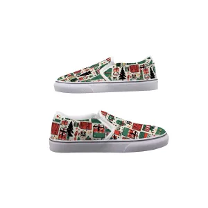 Women's Slip On Sneakers Christmas print