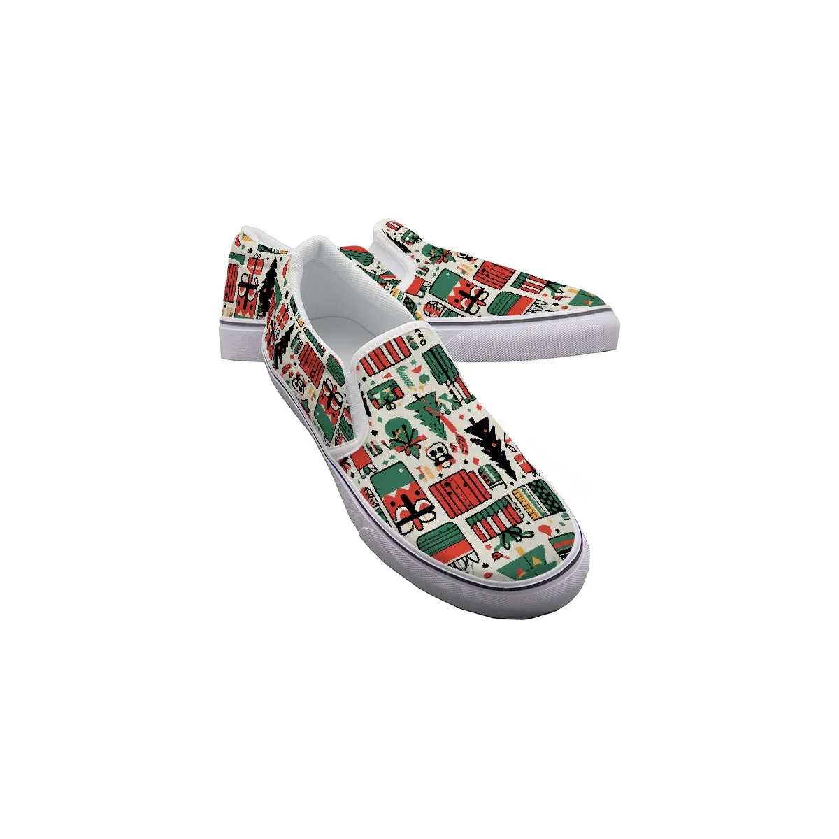 Women's Slip On Sneakers Christmas print