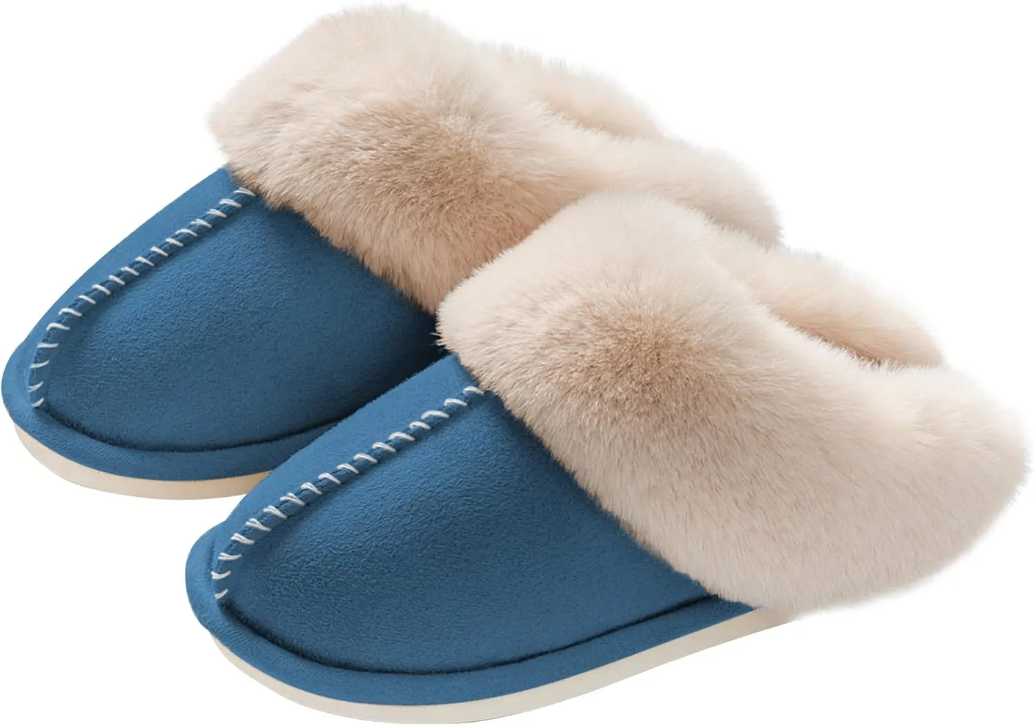 Womens Slippers Memory Foam Fluffy Fur Soft Slippers Warm House Shoes Indoor Outdoor Winter