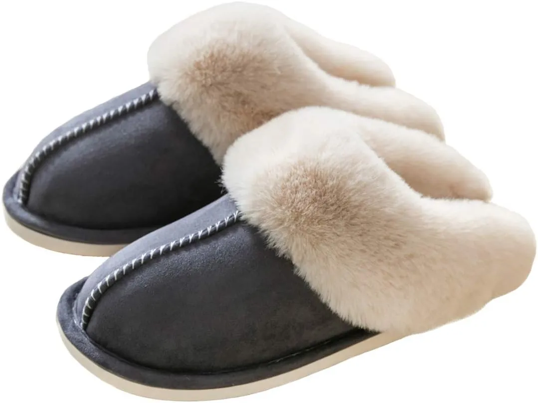 Women's Slippers Soft Plush Winter Warm House Shoes Slip on Memory Foam Fluffy Fur Slippers