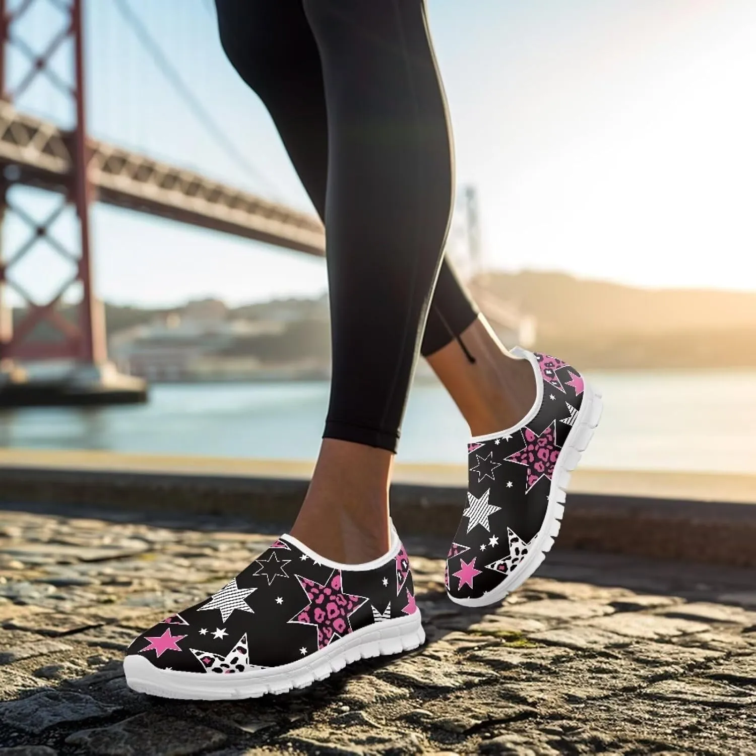 Women's Sneakers Casual Low Top Walking Sneaker Flat Outdoor Breathable Soft Slip On Lightweight Shoes for Women