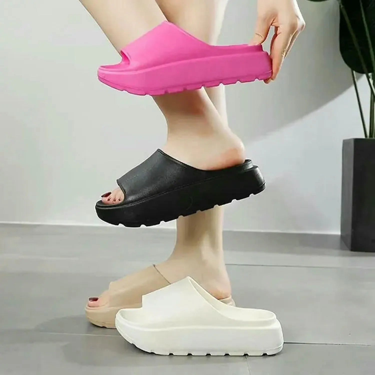 Women'S Summer Non-Slip Thick-Soled Slides/Slippers Fashion Comfort Flip Flops For Outdoor Beach Trip