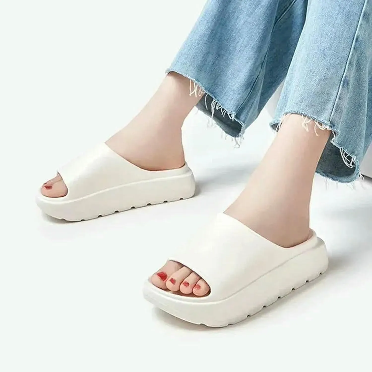 Women'S Summer Non-Slip Thick-Soled Slides/Slippers Fashion Comfort Flip Flops For Outdoor Beach Trip