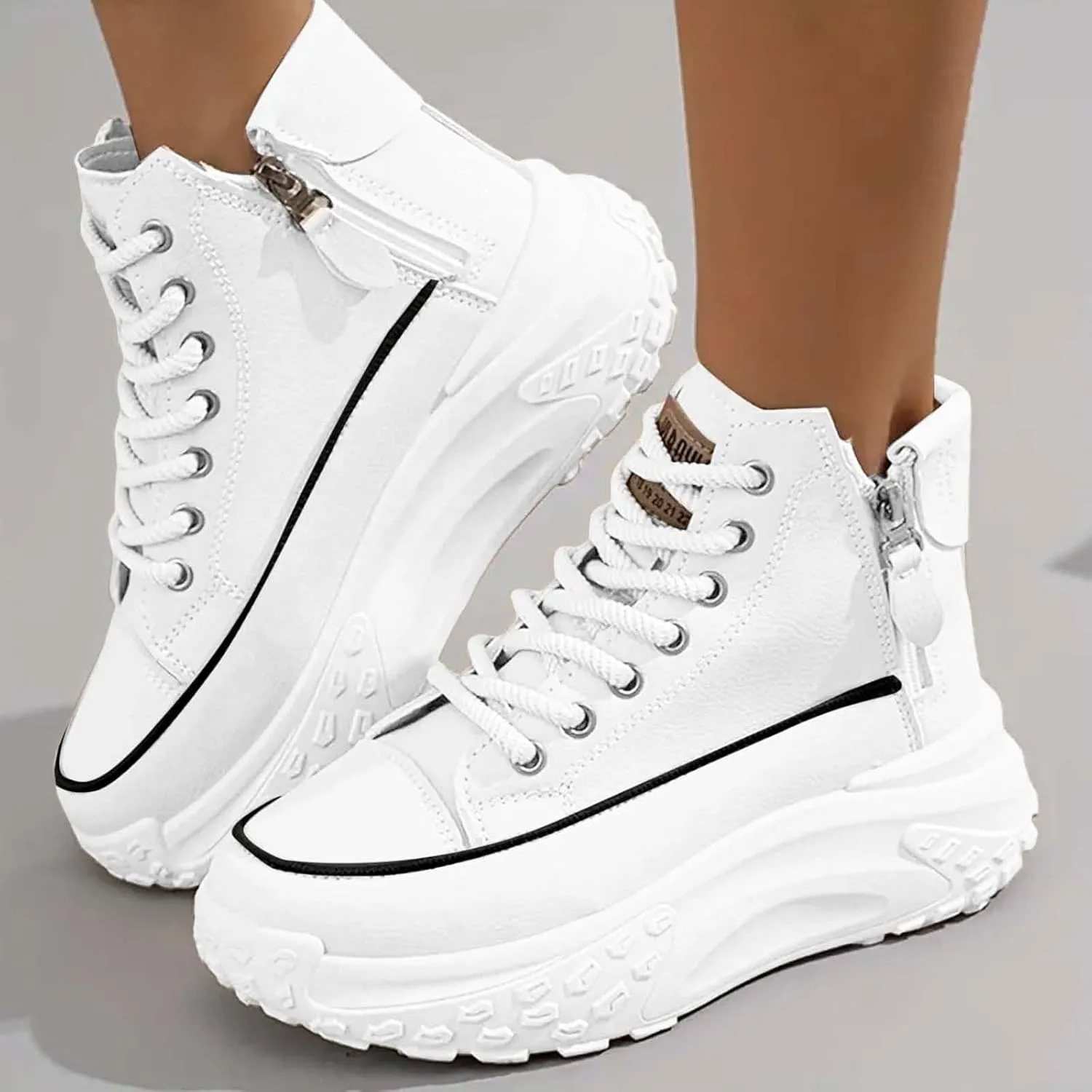 Women's Thick Sole Fashionable Round Toe Casual Shoes Women's Air 1 Crater Casual Shoes Height Increasing Lady Flip Flop