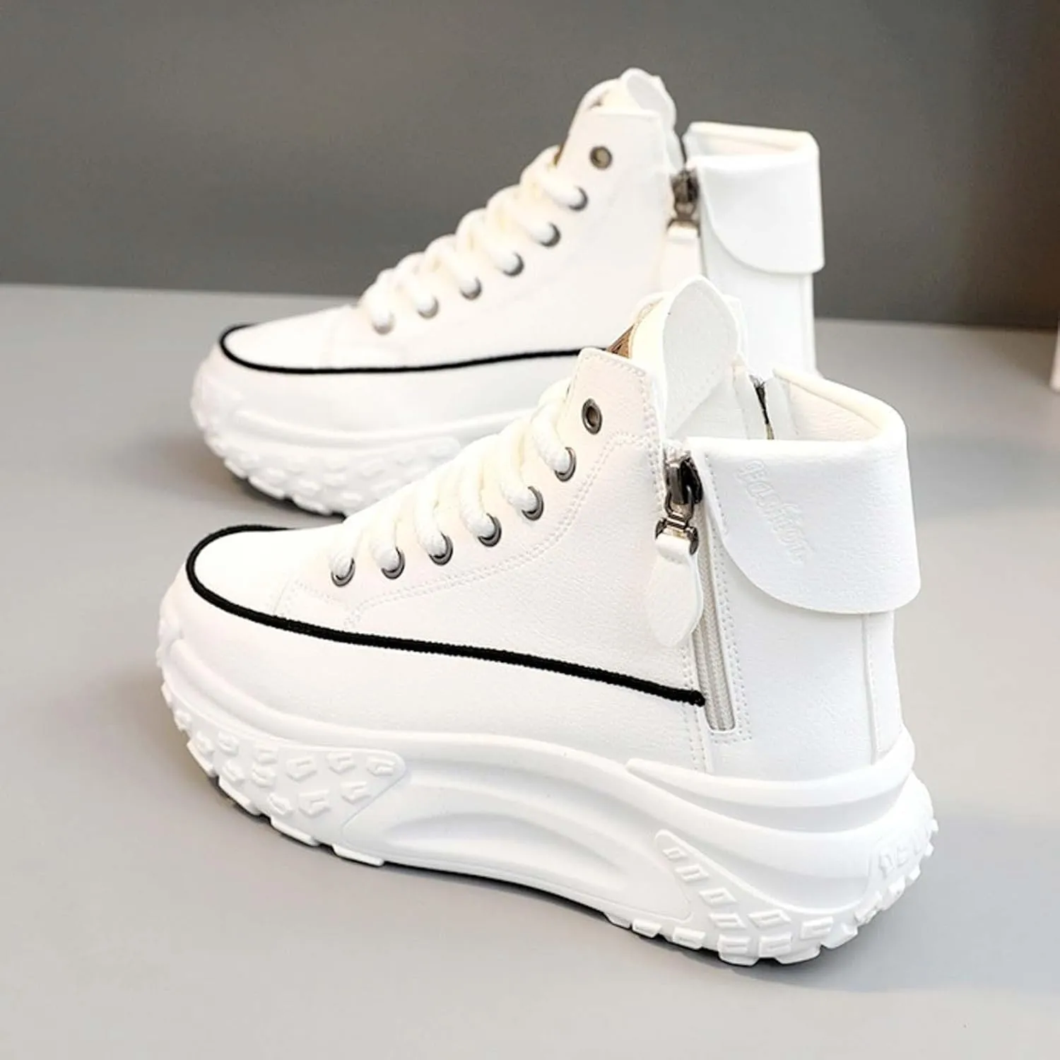 Women's Thick Sole Fashionable Round Toe Casual Shoes Women's Air 1 Crater Casual Shoes Height Increasing Lady Flip Flop