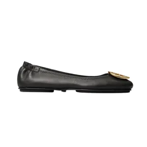 Womens | Tory Burch Minnie Travel Ballet Flats Black/Gold